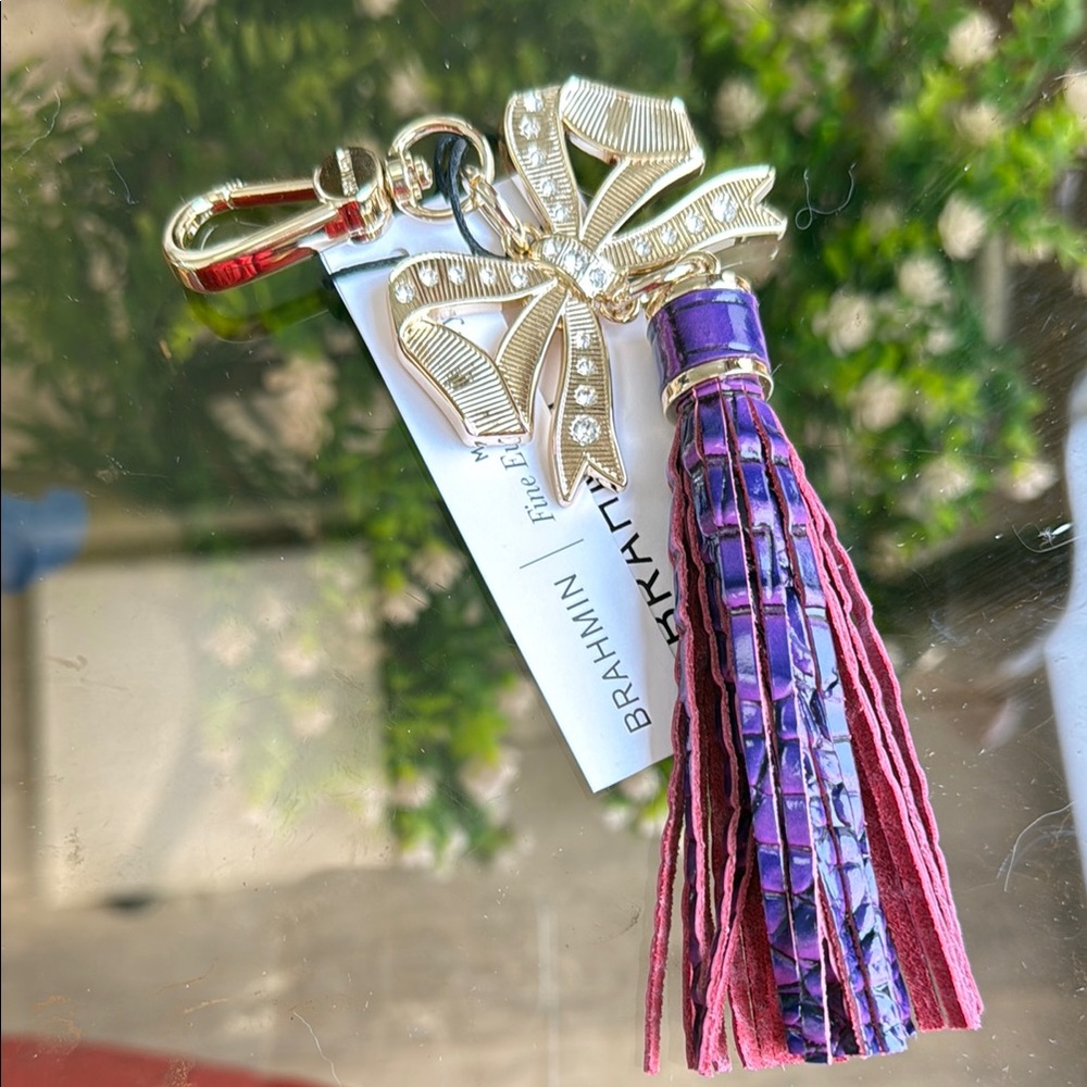 Brahmin Royal Purple Bow Key Holder